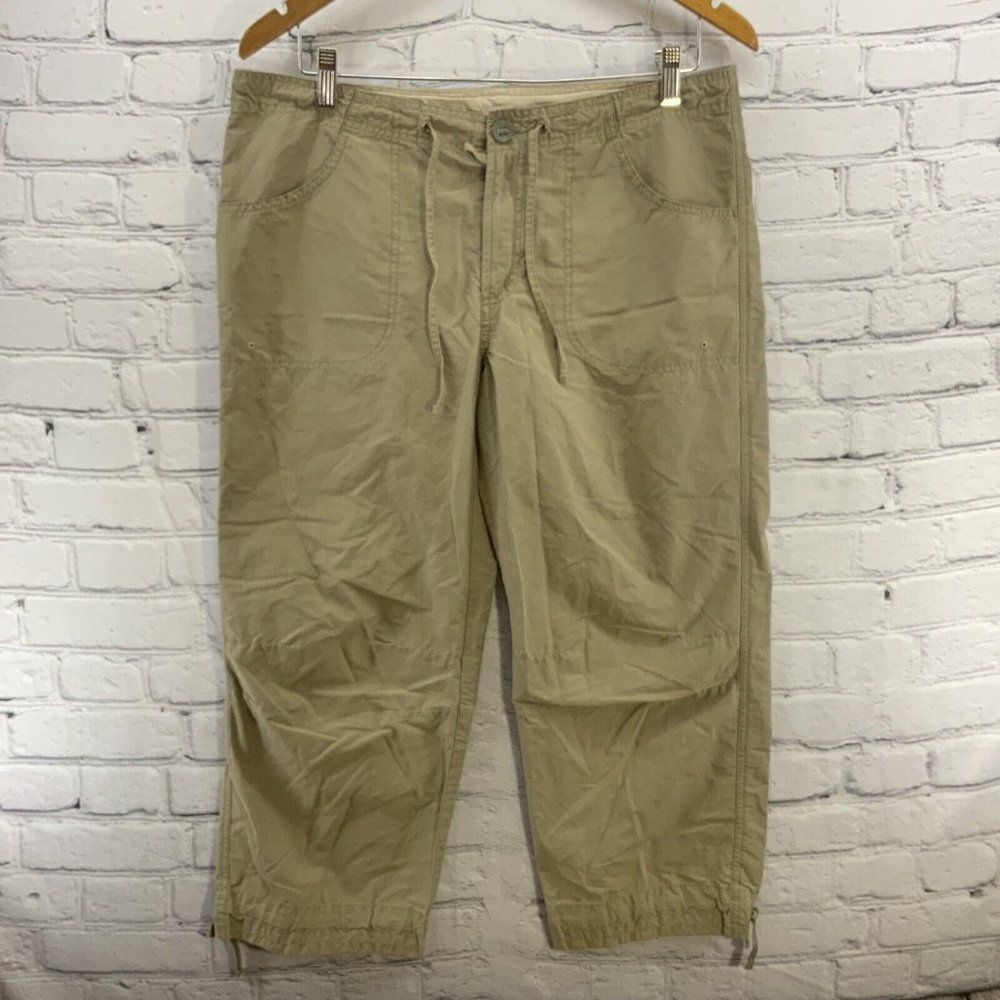 Columbia Sportswear Pants Womens Sz M‎ Nylon Blend Beige Drawstring